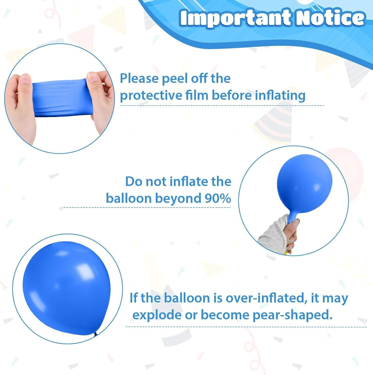 Ocean Balloons, 12 Inch Dark Light Blue Teal Clear Pearl Transparent Metallic Latex Balloons for