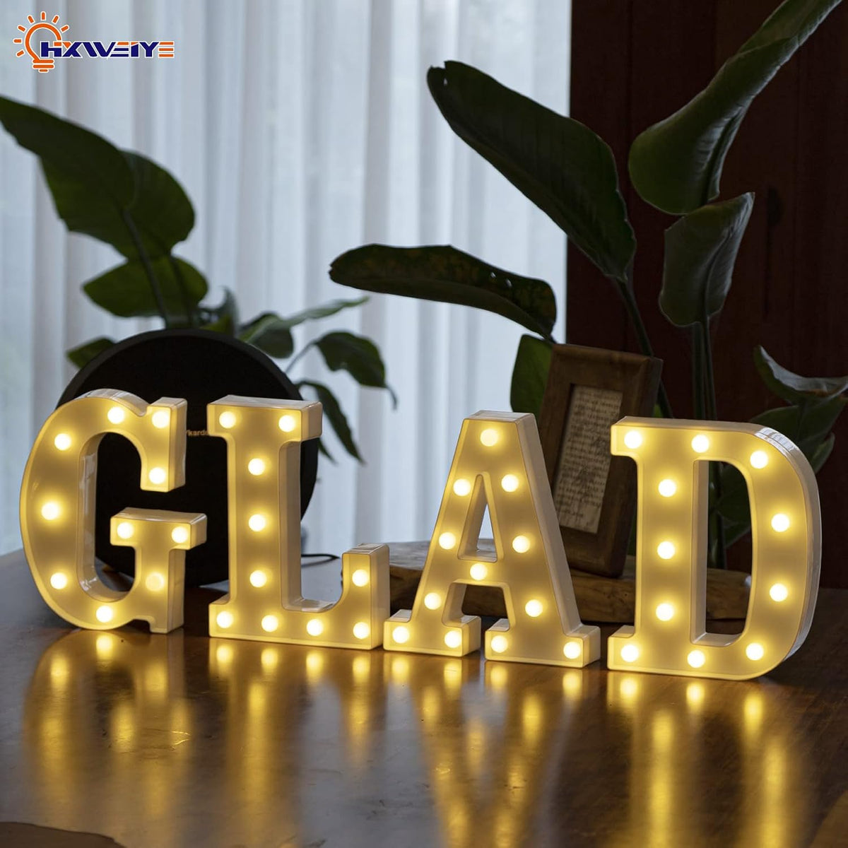 HXWEIYE Light Up Letters LED Marquee Sign 26 Alphabet and 10 Number Big Lights for Party Birthday