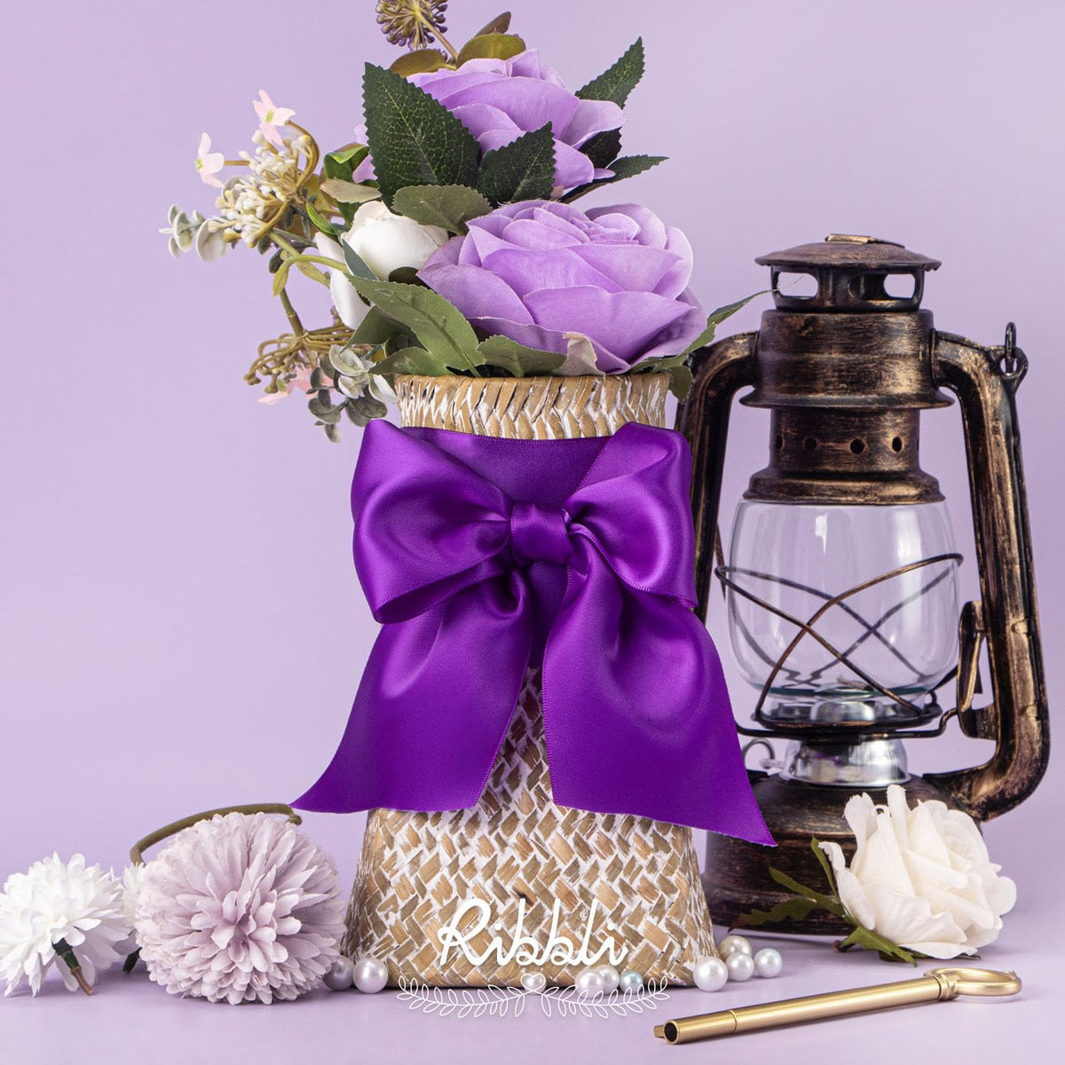 Ribbli Purple Double Faced Satin Ribbon, 3” x Continuous 10 Yards,Use for Bows Bouquet,Gift