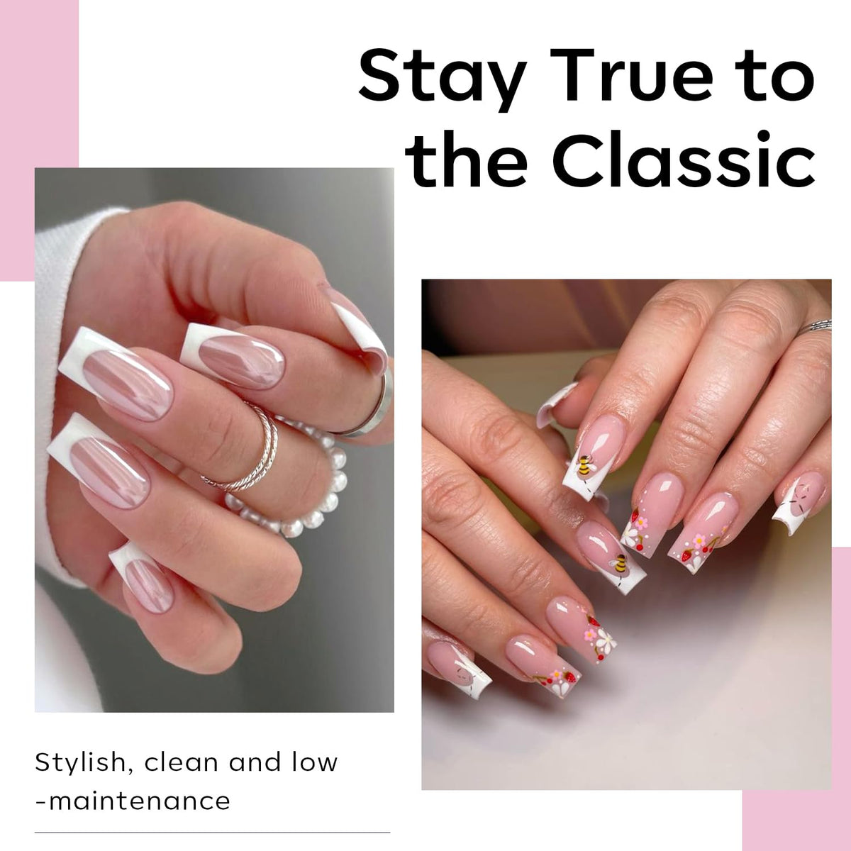 Modelones Medium Square Nail Tips - 510Pcs Fake Nails Gel Tips Pre-shaped Half Matte Full Cover