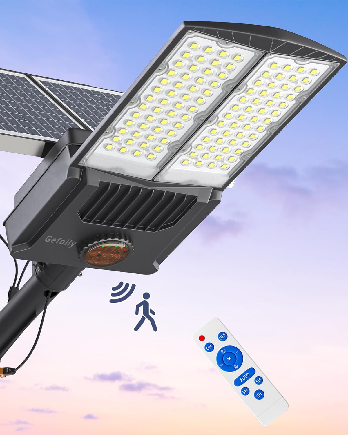 Gefolly SL-8500W Solar Street Light Outdoor 500000LM Commercial Parking Lot Lights Dusk to Dawn
