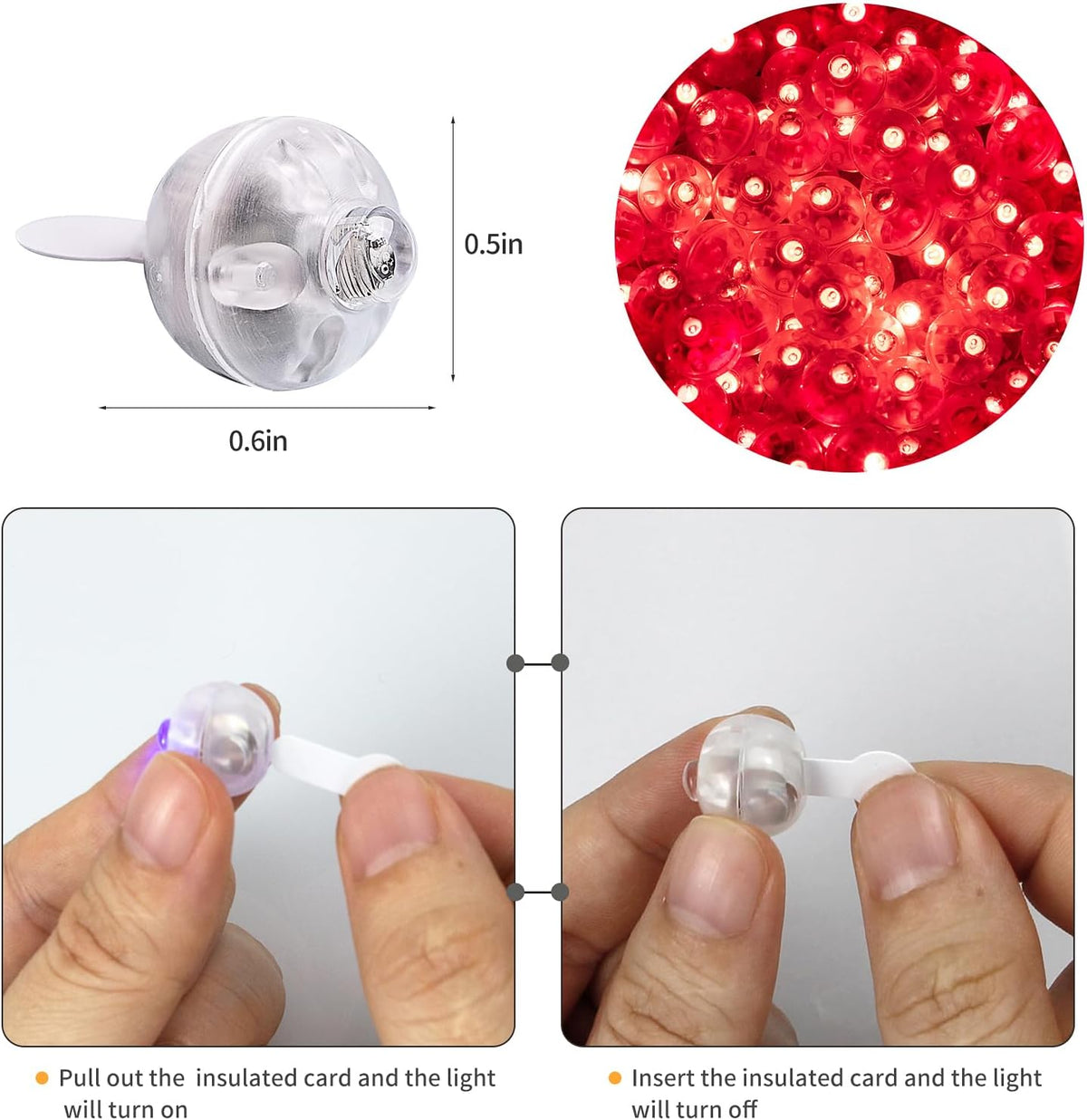 Aogist 50Pcs Balloon Lights with Hook,Long Standby Time,Waterproof Mini Light for Birthday Party