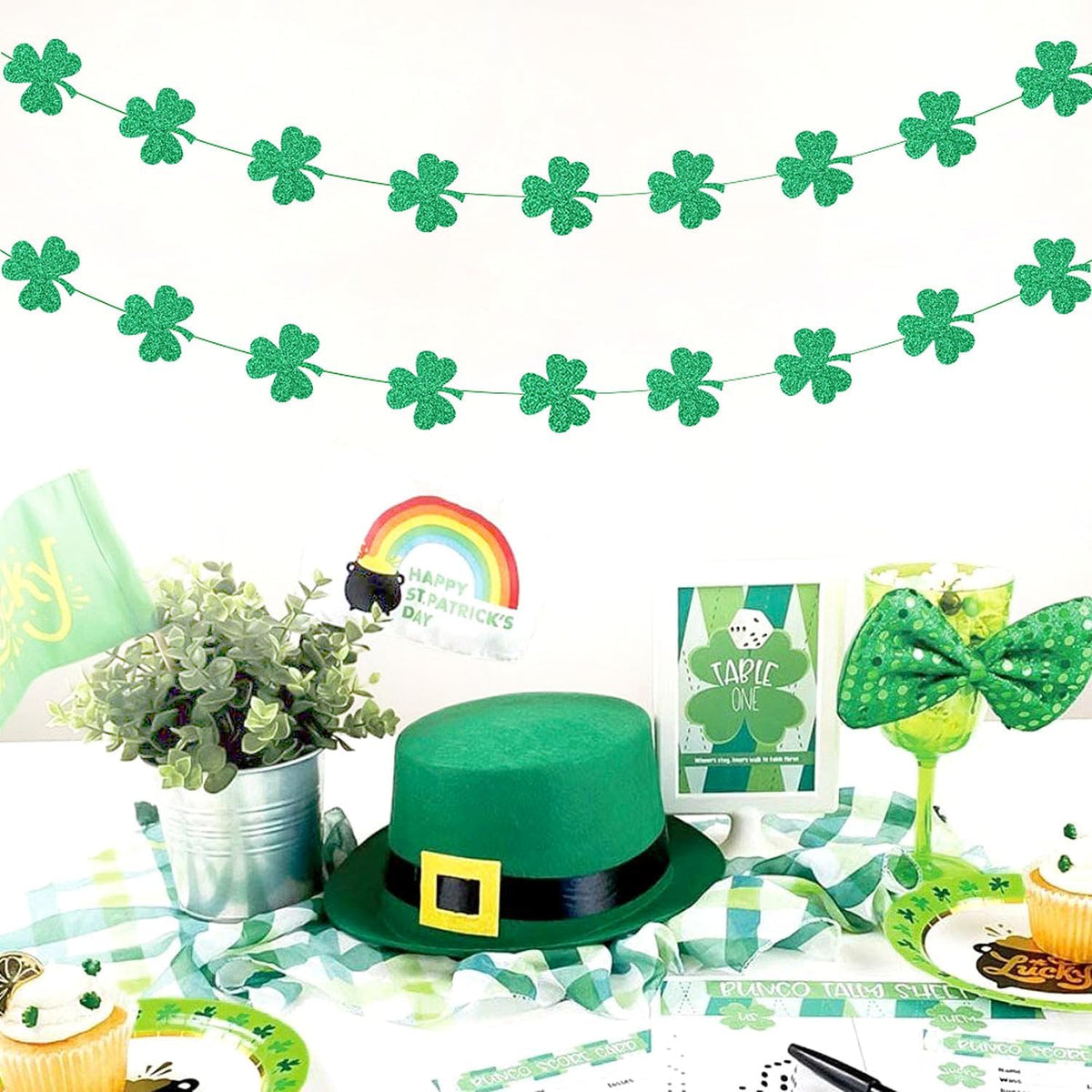 St-Saint Patricks-Day Decorations Shamrock Green-Garland - 35ft St. Patrick's Day Decorations