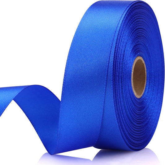 Blue Ribbon 7/8 Inch 30 Yards Satin Craft Ribbon for Handmade Roses, Gift Wrapping, Timeless