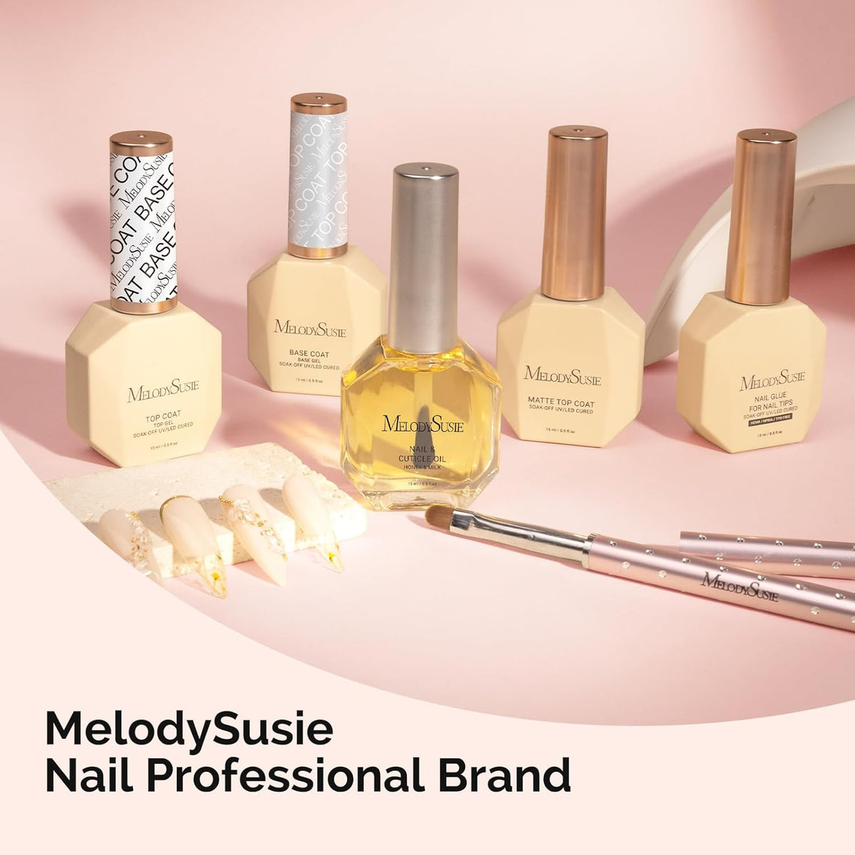 MelodySusie Base Coat Long Lasting Soak Off UV LED Nail Lamp Nail Polish Art Design Manicure Kit