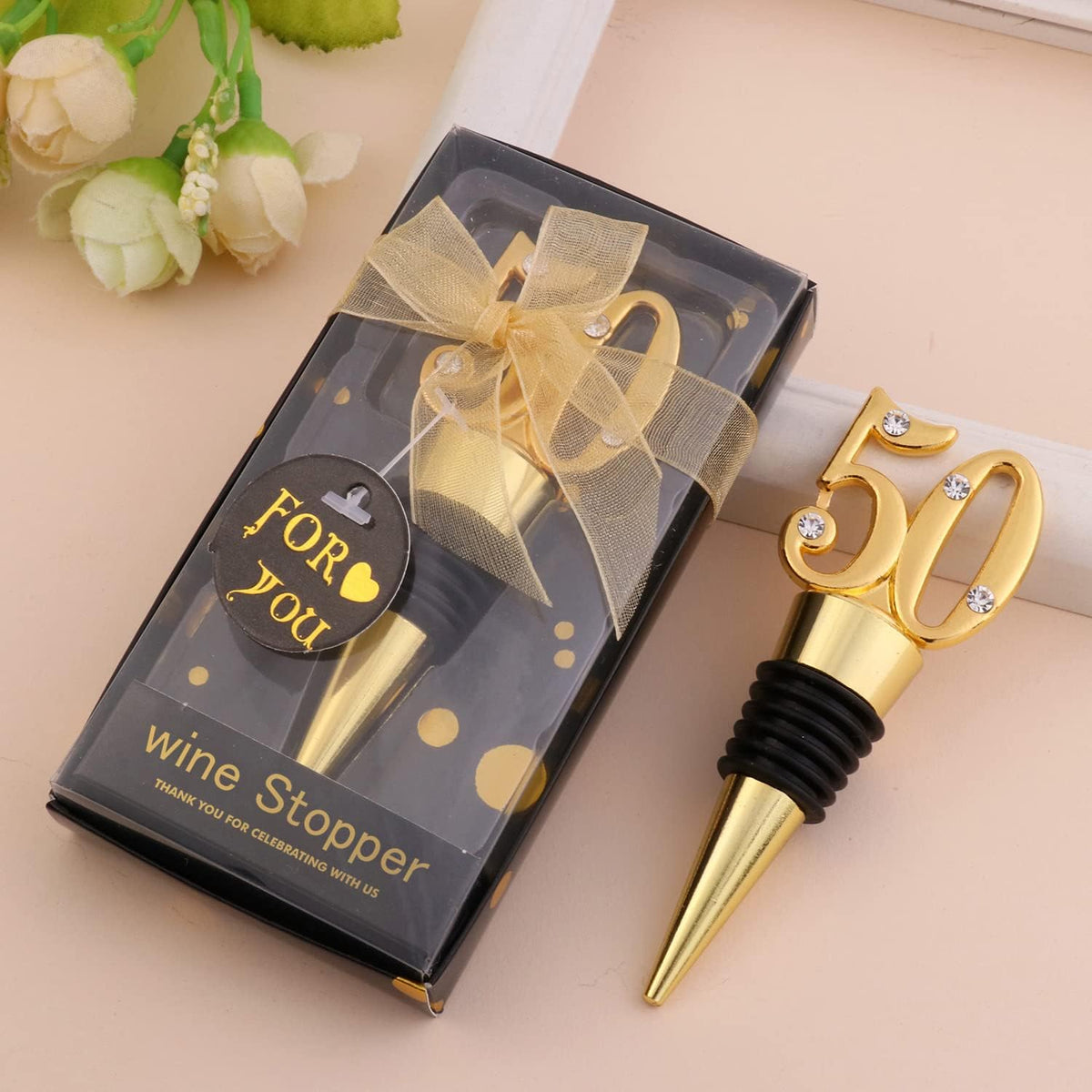12 Pack 50th Birthday Party Favors-50 Years Old Wine Stopper for 50th Wedding Anniversary Party
