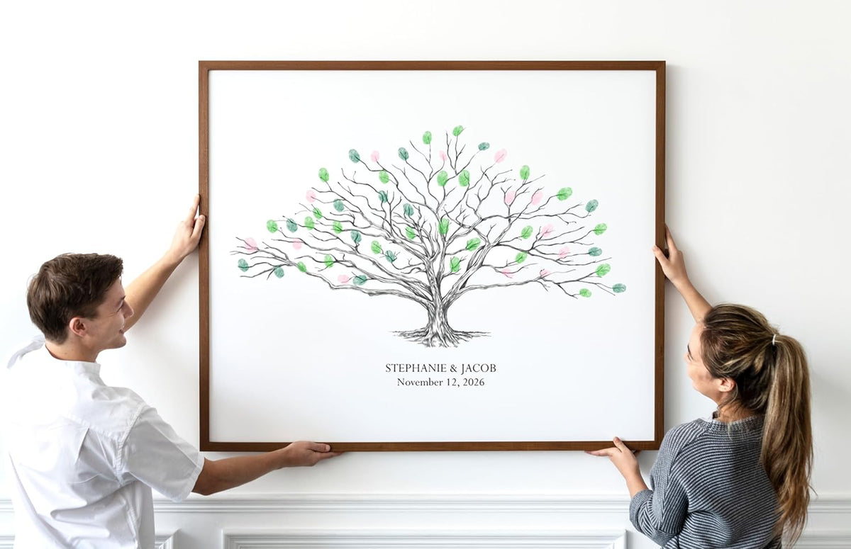 Guestbook Tree, Low Oak Thumbprint Alternative Guest Book Wedding, Family Reunions (Guestbook