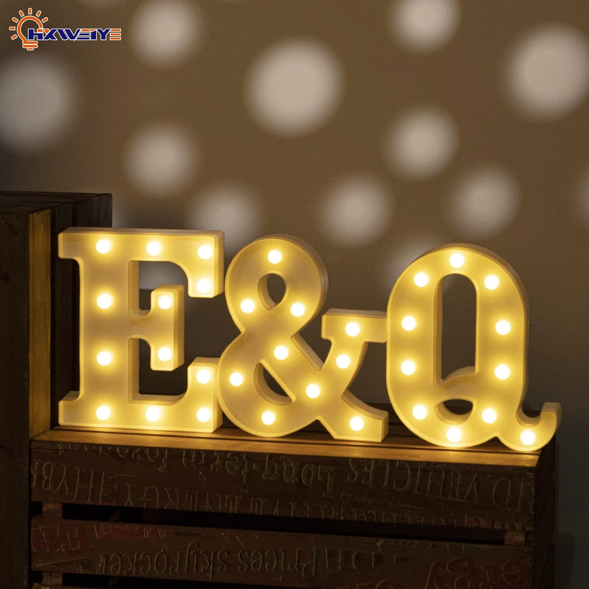 HXWEIYE Light Up Letters LED Marquee Sign 26 Alphabet and 10 Number Big Lights for Party Birthday