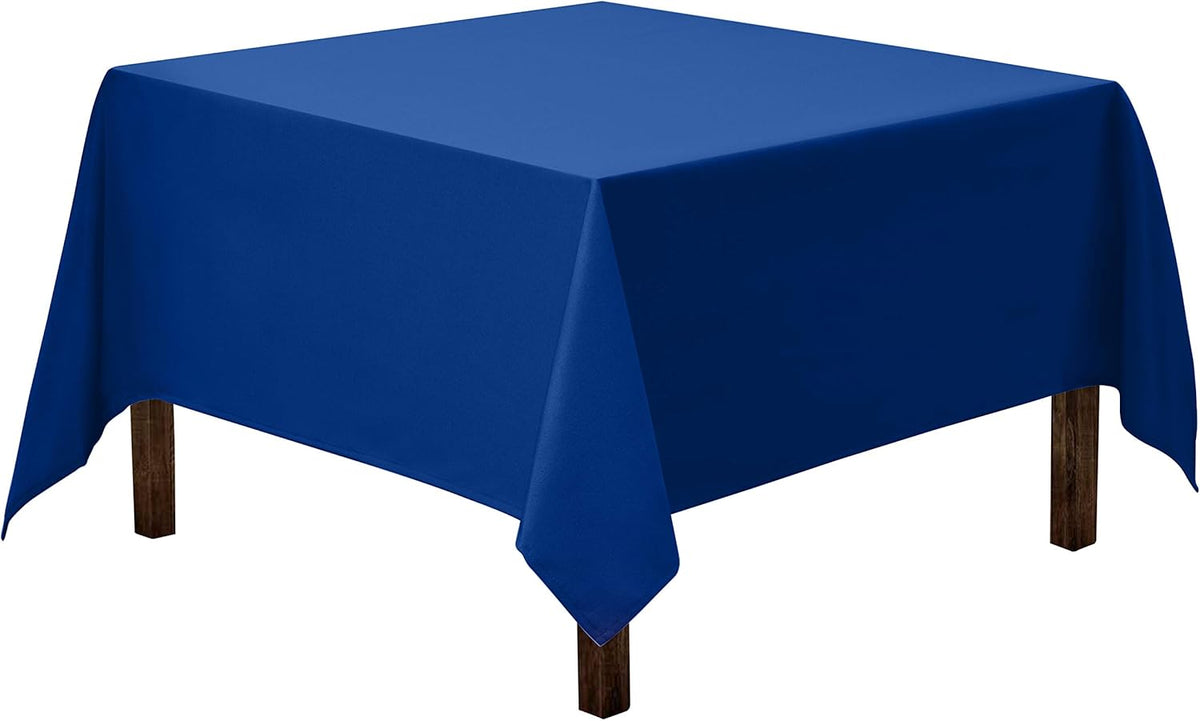 Gee Di Moda Square Tablecloth - 52 x 52 Inch Royal Blue Table Cloth for Small Square or Round