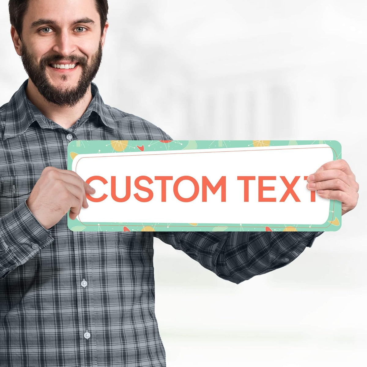 Custom Sign, Custom Street Sign, 11 Font Colors, 13 Font Styles, 4 Hole Options, 22 Sizes, 6x18