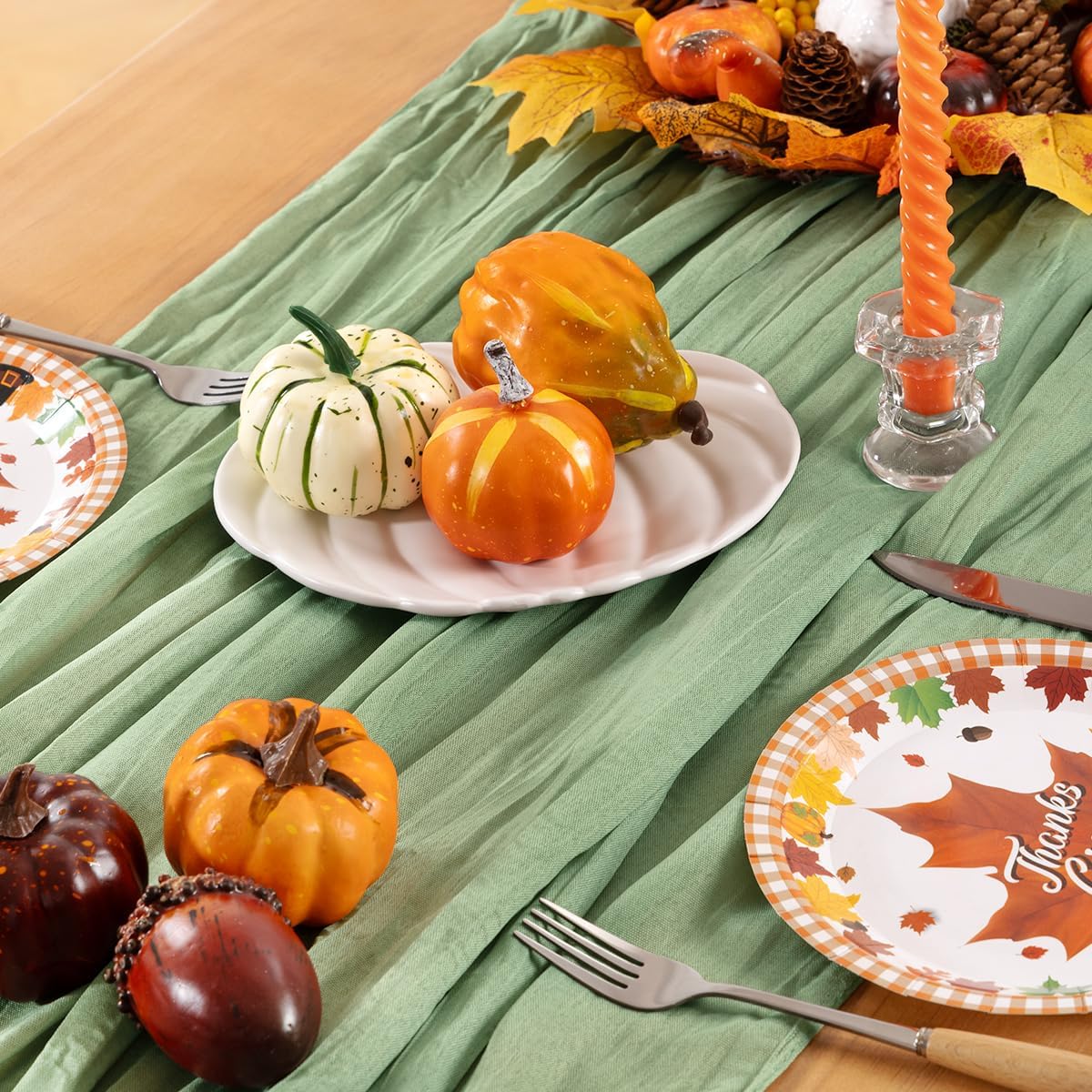 Sage Green Cheesecloth Table Runner 10 Pack Fall Table Runners Boho Gauze 120 Inches Sage Cheese