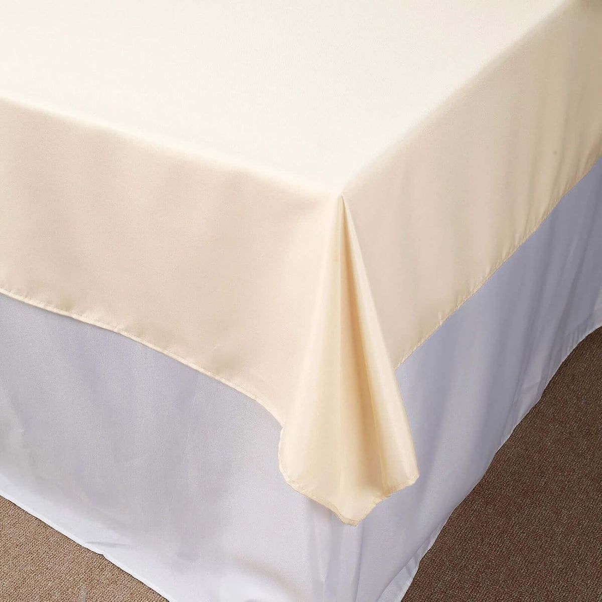 Efavormart 54x54 Beige Wholesale Linens Seamless Polyester Square Linen Tablecloth for Wedding