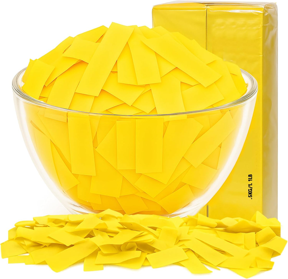 Biodegradable Confetii - Rectangular Yellow Fluttering Tissue Paper Confetti for Cannon and