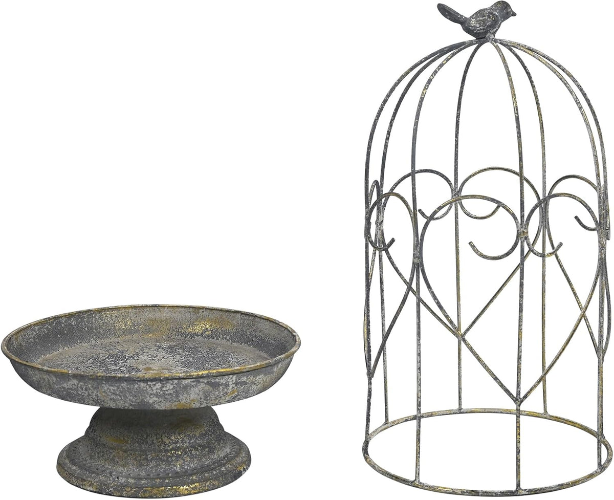 Rustic Farmhouse Metal Planter Holder Vintage Birdcage Candle Holder Distressed Deractive Flower