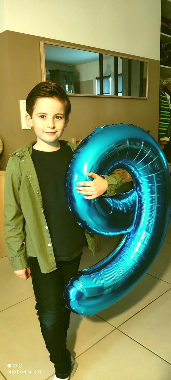 Big Blue 40 Inch 9 Balloon Number, Jumbo Giant 9th 19 29 39 49 99 Birthday Party Decorations, Large