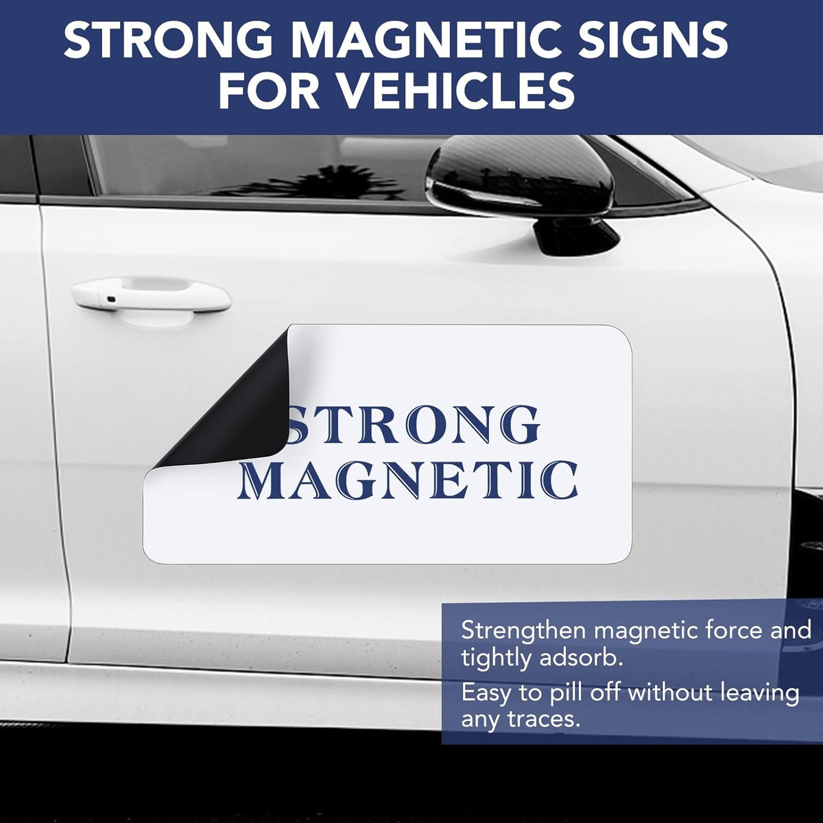 DIYMAG 2Pcs Blank Car Magnets, 24x12 Inch Cars Door Magnet Signs Rounded Corners Flexible Magnetic