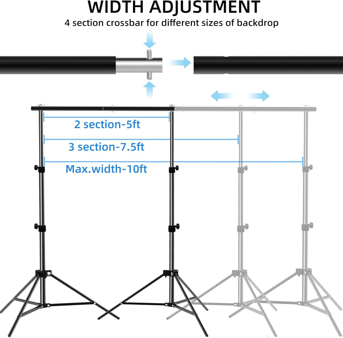 Photo Backdrop Stand for Photography 7ft x 10ft Background Stands for Photoshoot Support Kit with