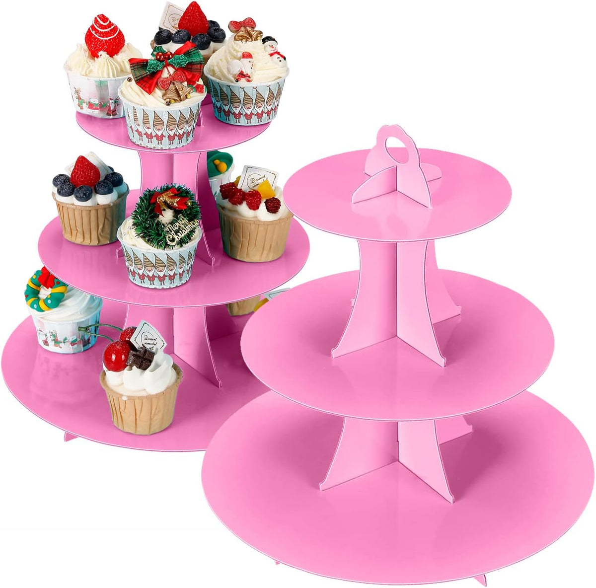 2Pcs 3-Tier Cupcake Stand, Cake Stand holder, Tiered DIY Cupcake Stand Tower for Dessert Table
