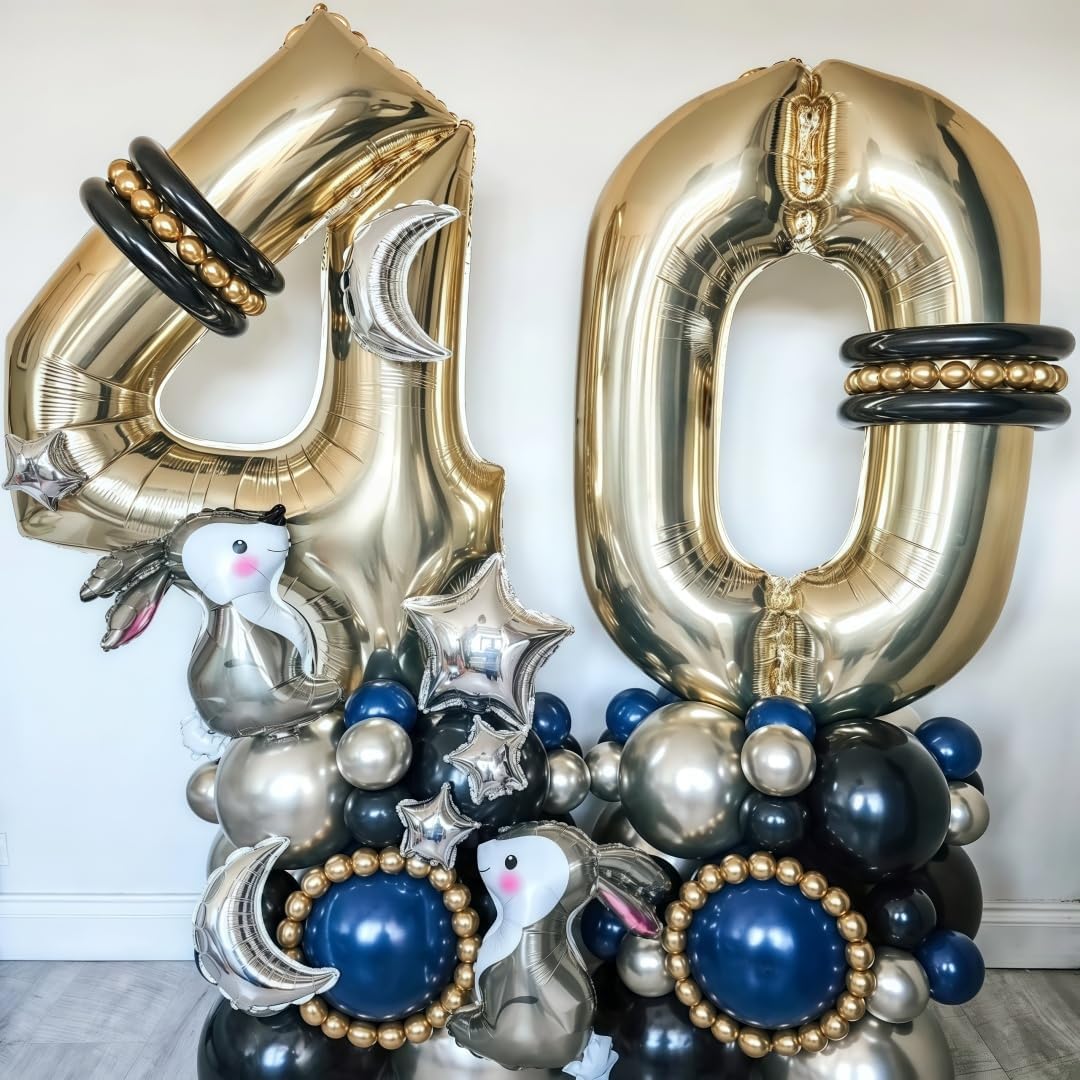 Champagne Gold 5 Balloon,40 Inch Light Gold Number 5 Balloon Big Foil Mylar Helium 5 Balloon for