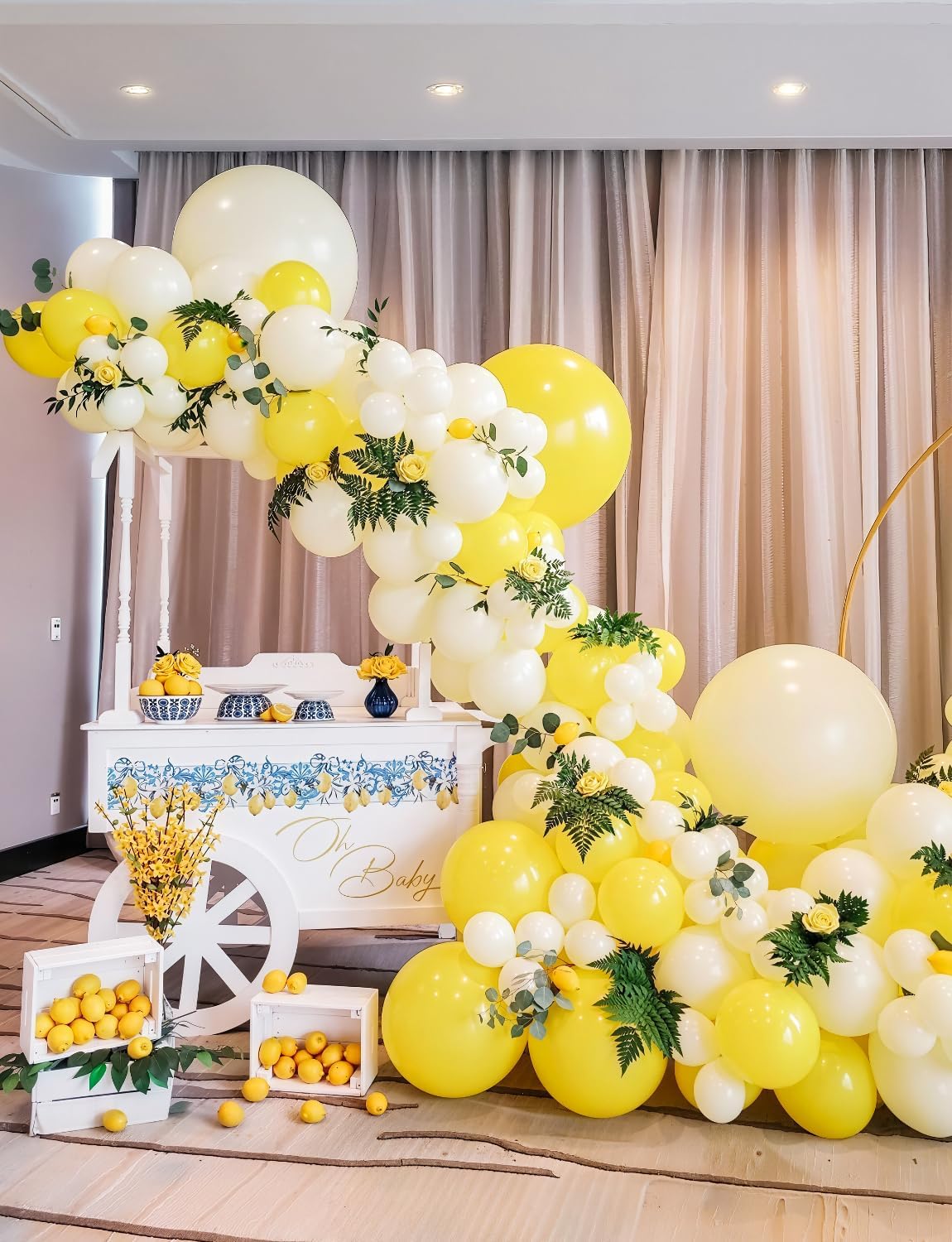 Yellow and White Balloons - 12inch Pastel Yellow Balloons Glitter Gold Confetti Balloon White Party