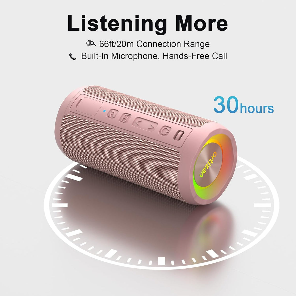 Ortizan Wireless Portable Bluetooth Speaker, IPX7 Waterproof, Dustproof and Rustproof, Powerful 24W