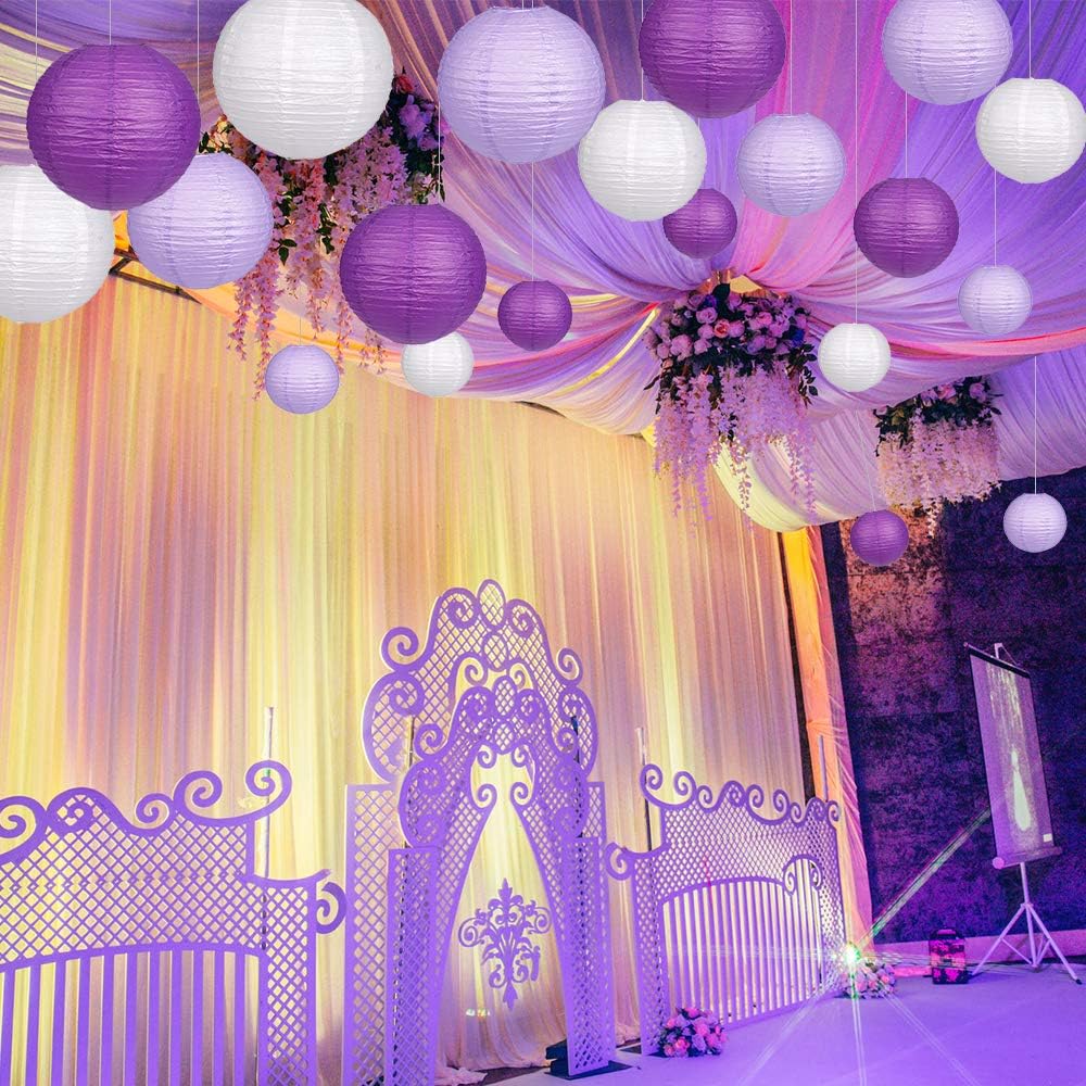 Paper Lanterns Decorative, Round Hanging Paper Lanterns Decorations for Bachelorette Engagement