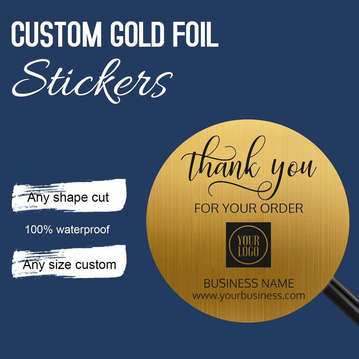 Custom Logo Stickers for Business, Personalised Logo Labels, Waterproof, Perfect for Branding &