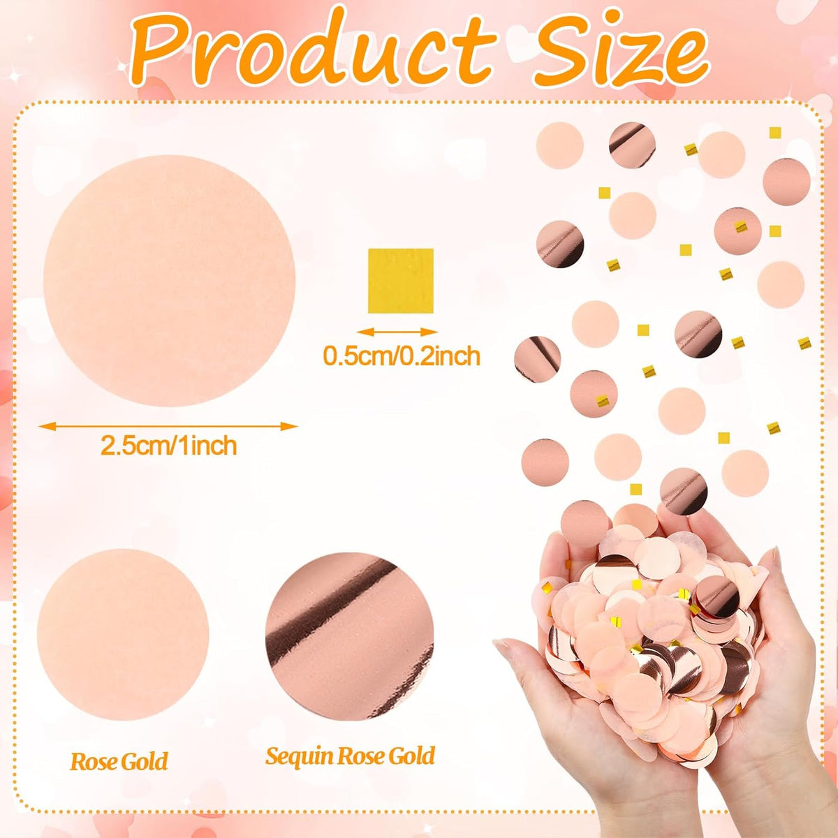 MARFOREVER Round Tissue Paper Confetti, Rose Gold Table Confetti Dots Decorations Birthday Party