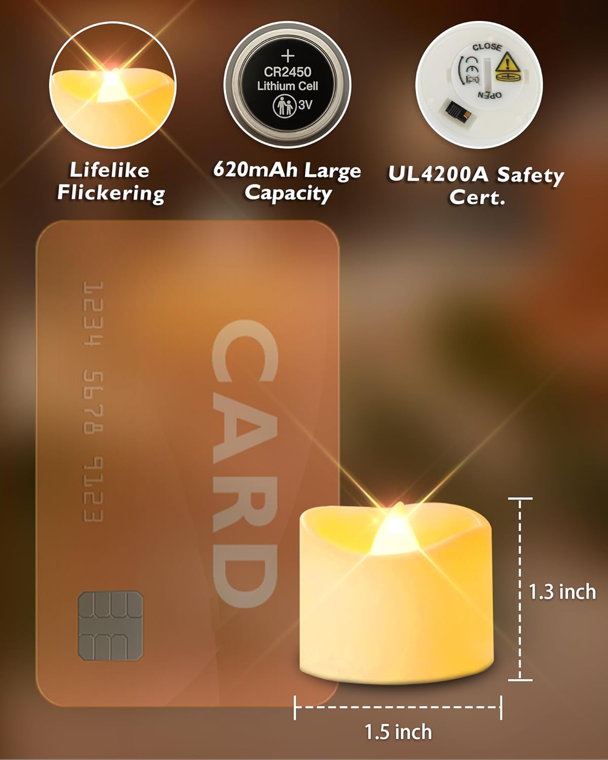 Homemory 12pcs Remote Timer LED Tea Lights Candles, 400+Hours Flickering Flameless Battery Operated