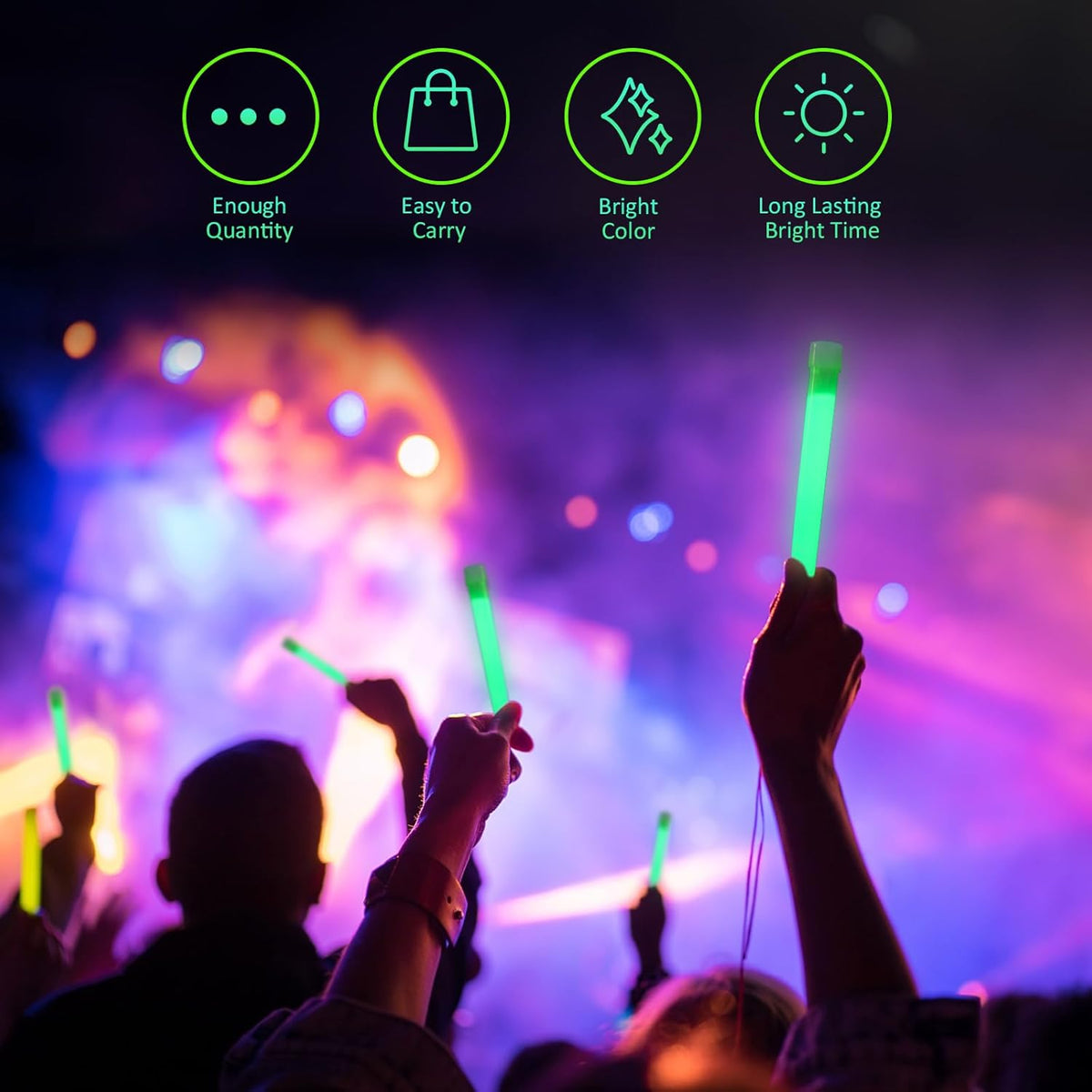 Sotiff 96 Pcs Bright 6 Inch Large Glow Sticks Bulk Emergency Glow in The Dark Sticks with 12 Hour