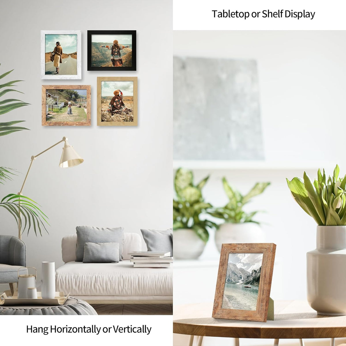 4x6 Picture Frame Set of 4, High Definition Real Glass 4 x 6 Photo Frames for Tabletop Display and