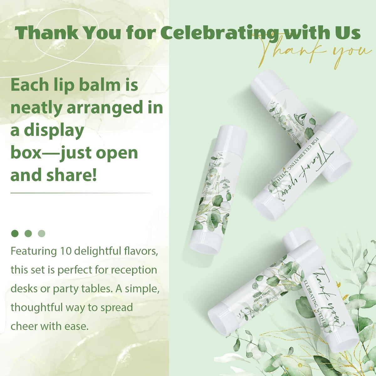 50 Pack Moisturizing Lip Balms Bulk Wedding Party Favors Thank You for Celebrating With Us Gifts