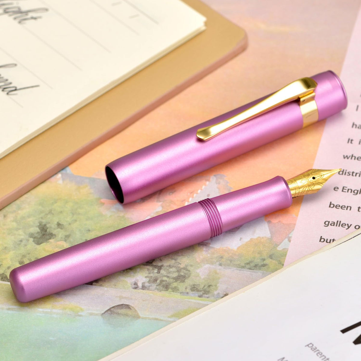 Hongdian M2 Black Forest Mini Fountain Pen, Fine Soft Golden Nib & Sleek Shape Aluminium Short