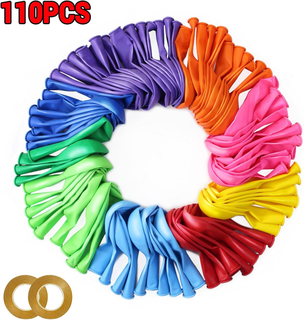 Assorted color Balloon 110pcs, color Latex Balloons 12 inch for Birthday Valentine’s Day