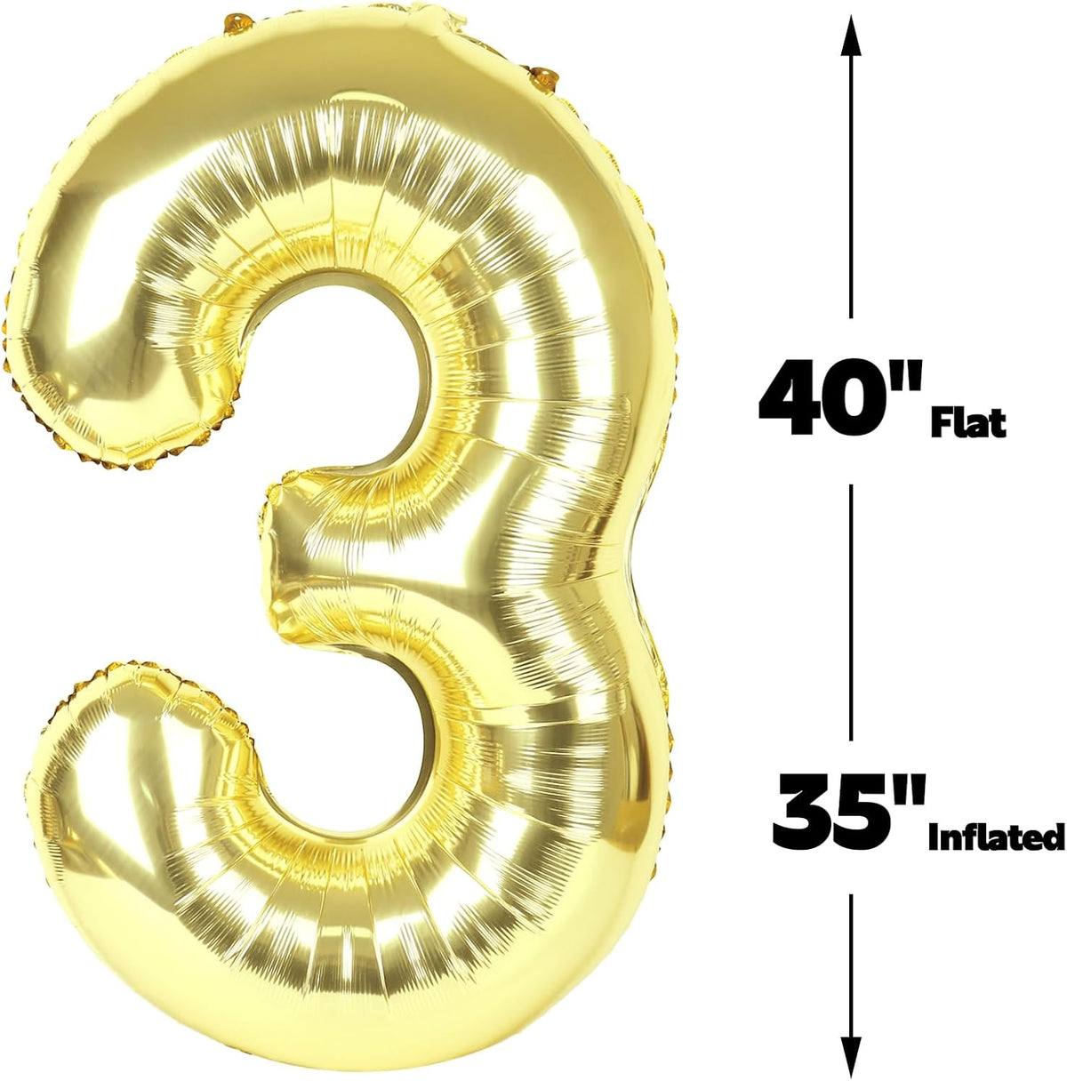 Large 40 Inch Champagne Gold 3 Number Balloon, 3 13 23 30 33 36 38 Light Gold Birthday Party