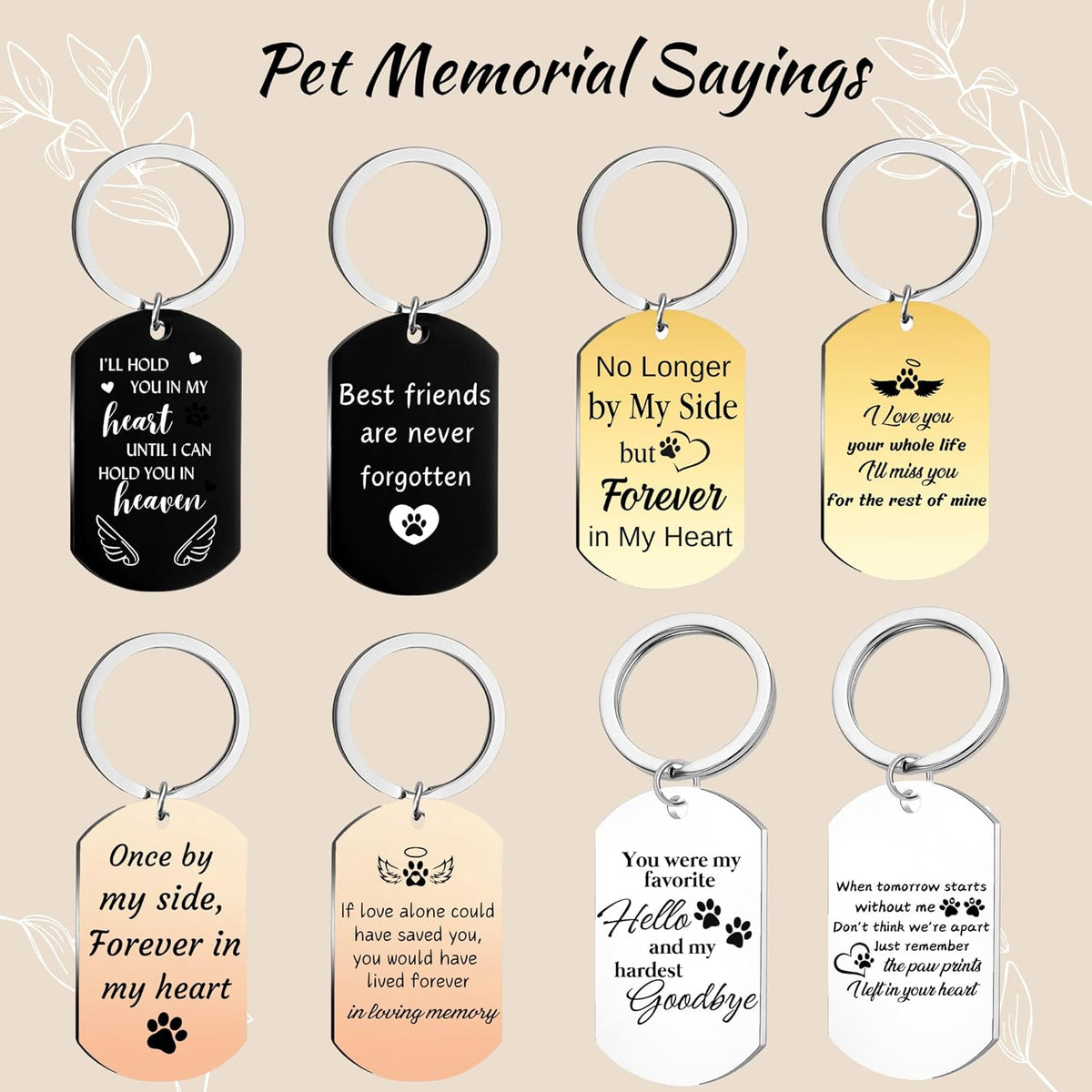 Personalized Pet Memorial Photo Keychain,Custom DogCat Remembrance Keychains with Picture Text,Loss
