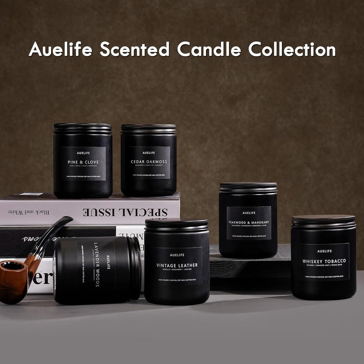 Magnolia & Sandalwood Candle | Masculine Candle - Candles for Men, Soy Candles for Home Scented