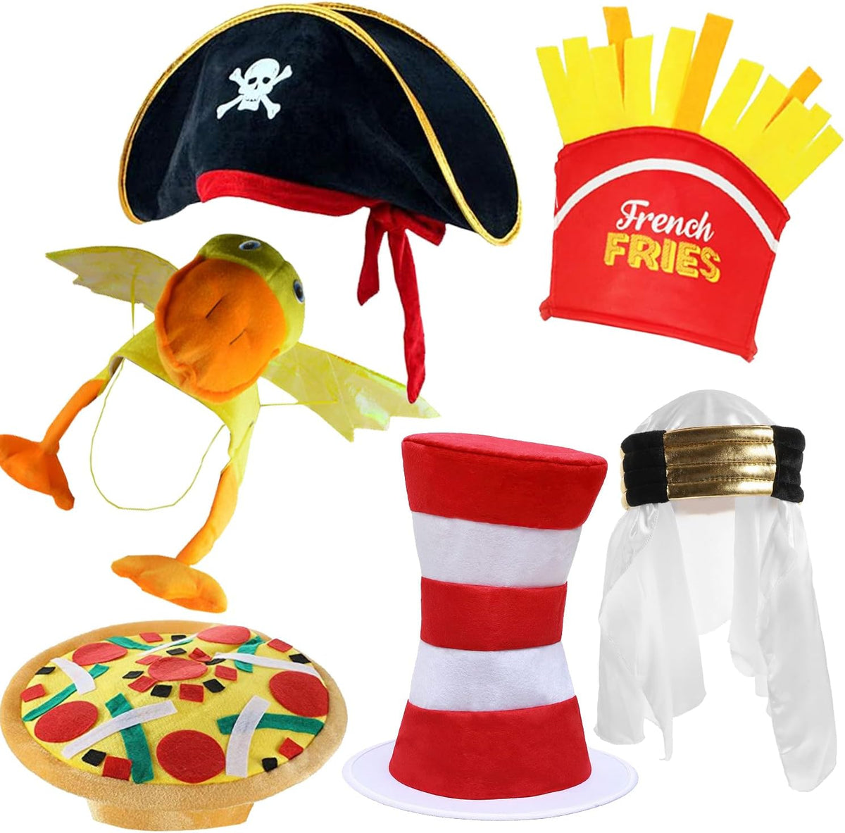 Bulk Premium Funny Hats, 24 Assorted Dress Up Costume Hat, Crazy Party Hats, Novelty Party Hats