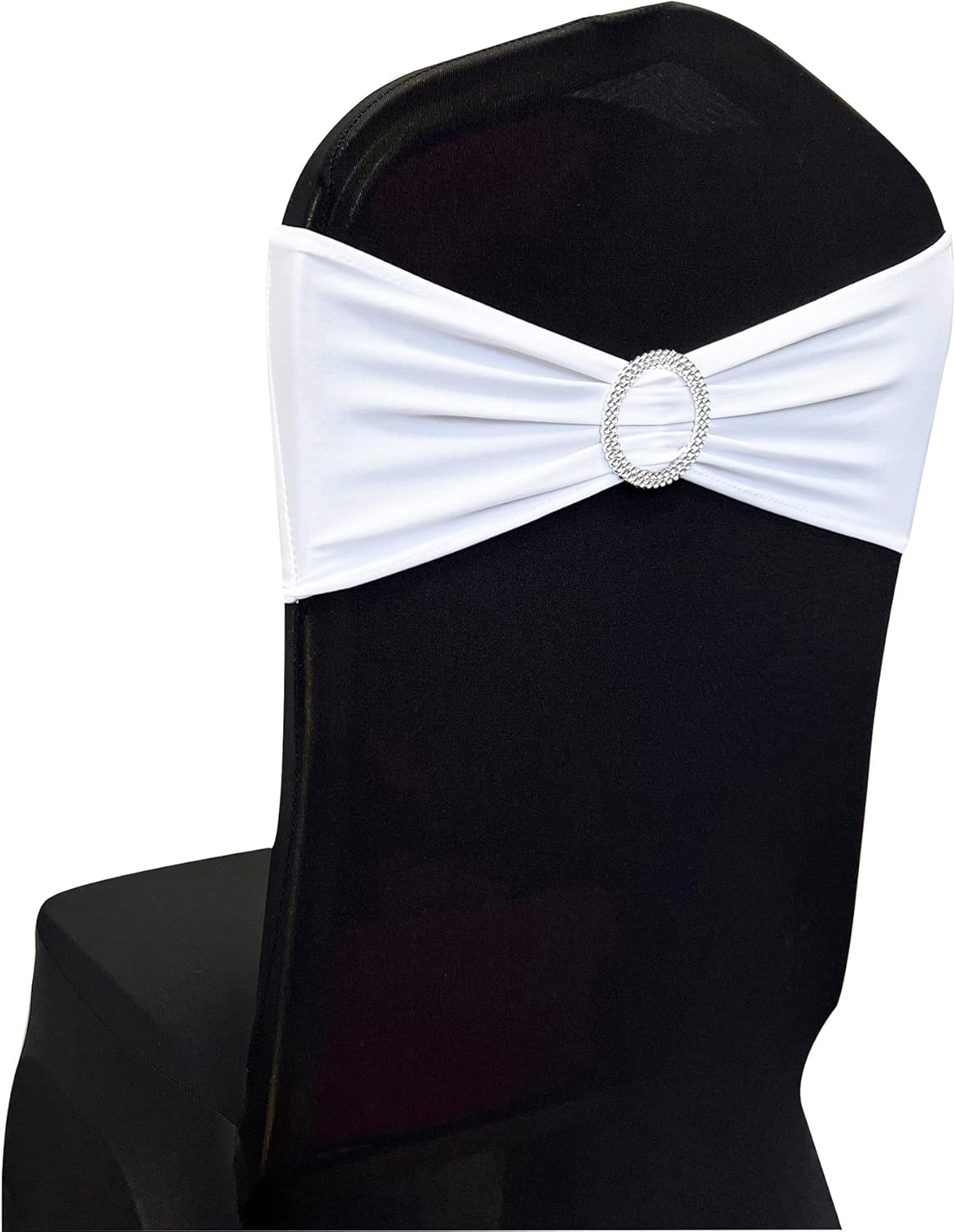Spandex Chair Sashes Bands 50PCS Stretch Chair Ties Bows with Buckle Slider for Wedding Party