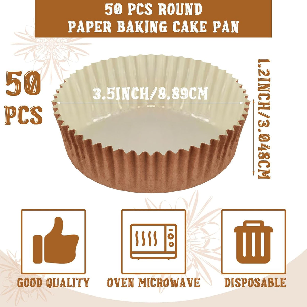 Uiifan Disposable Round Cupcake Liners Paper Baking Cups Wrappers Cupcake Paper Microwave Oven Safe