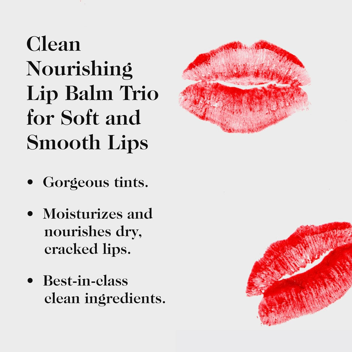 goop Beauty Lip Balm Trio | Clean Moisturizer for Chapped, Cracked & Dry Lips | Clear, Peony, &