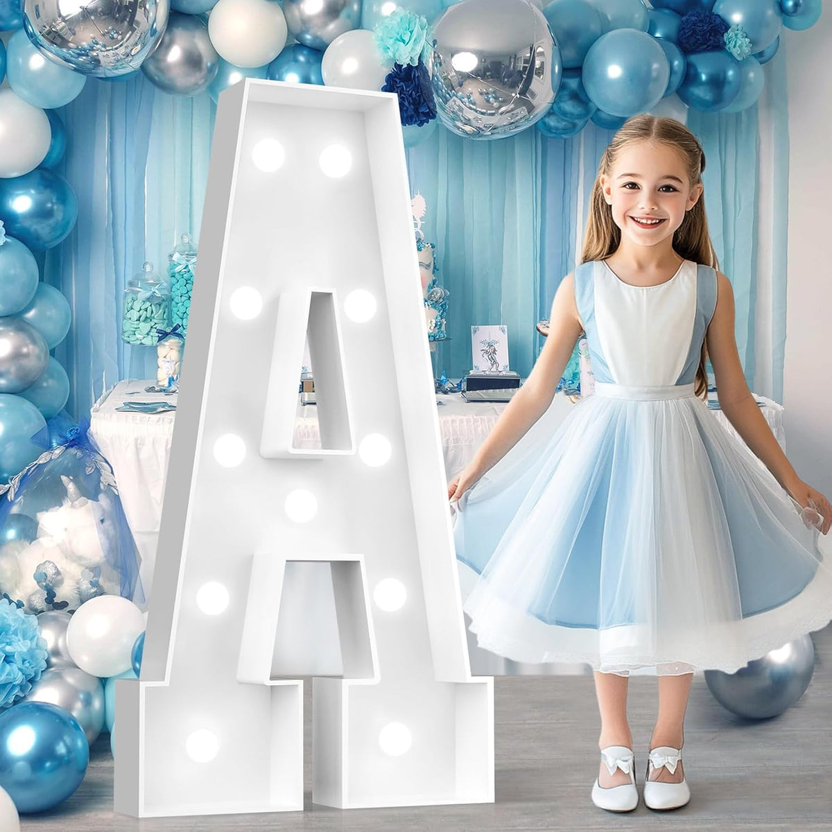 Ledido 4FT Marquee Light Up Letters A, Big Marquee Letters 4 Feet Tall for Birthday Decorations