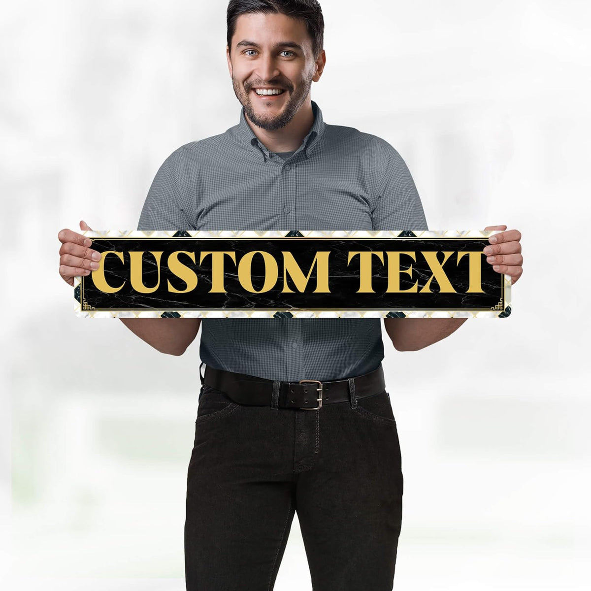 Custom Sign, Custom Street Sign, 11 Font Colors, 13 Font Styles, 4 Hole Options, 22 Sizes, 6x30