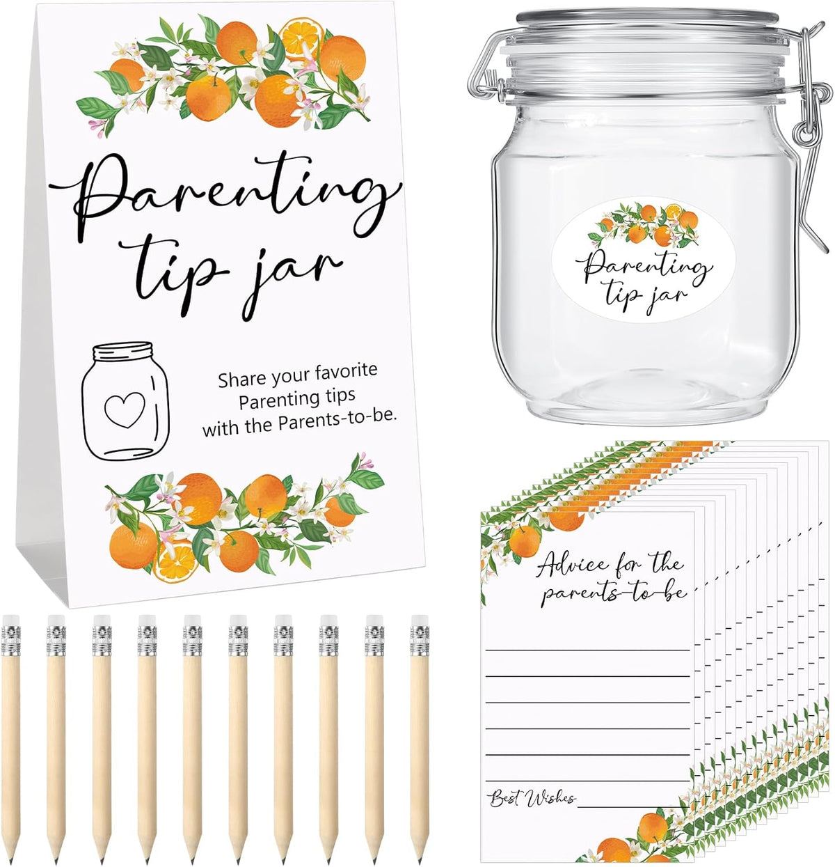 Roowest Baby Shower to Baby Advice Cards for New Parents to Be - Tip Jar Sign for New Parents 60