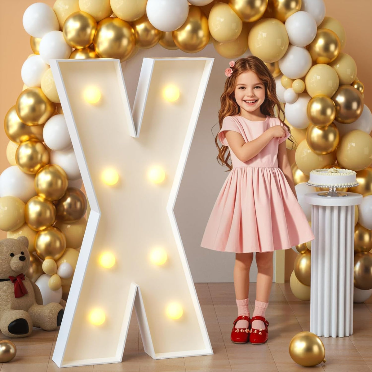 imprsv Marquee Light Up Letters, 3FT Mosaic Letters with Light for Baby Shower Graduation Party