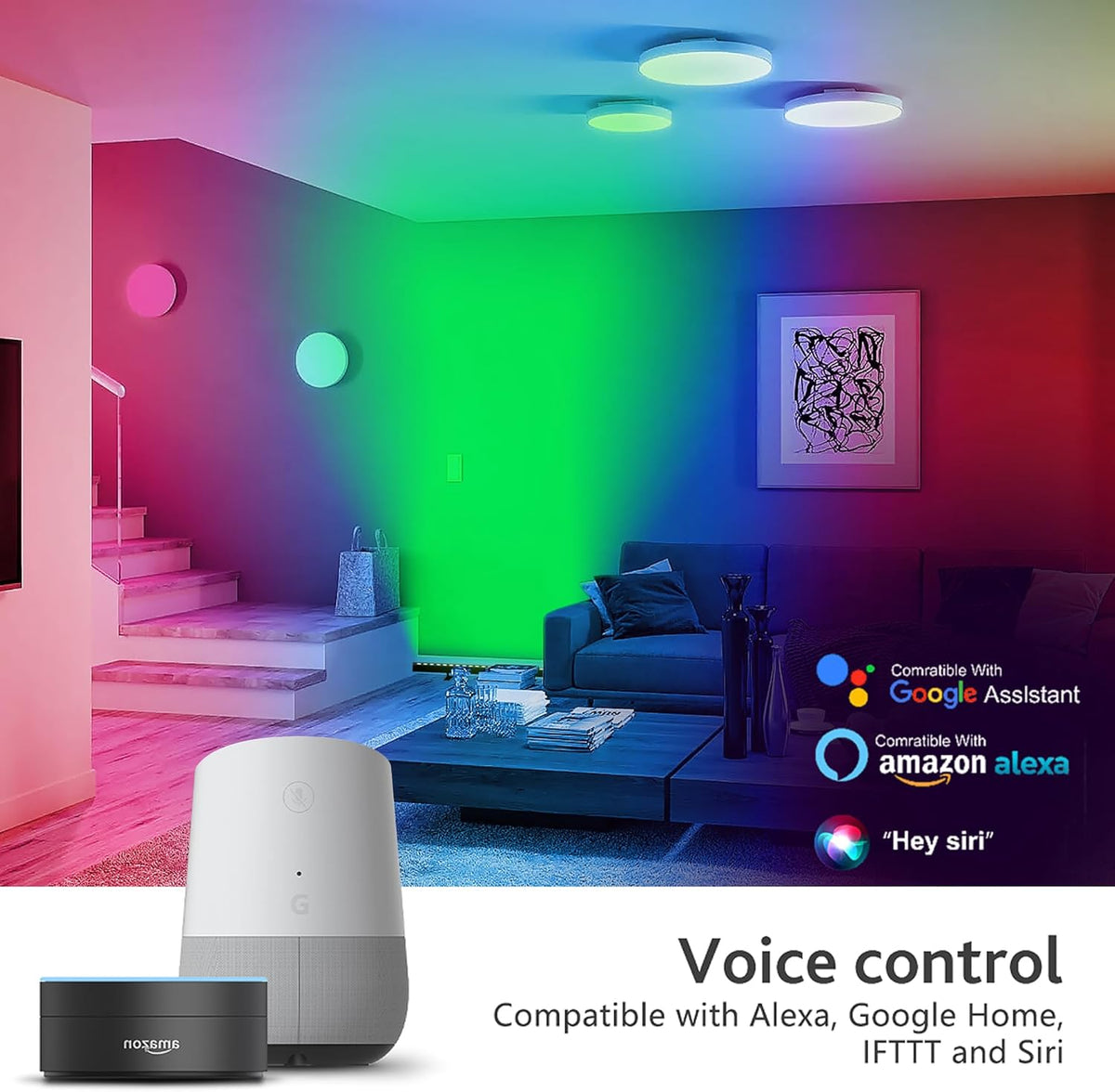 Smart Wall Washer Light Dimmable APP Control, 180W RGBCW Color Changing Linear LED Light Bar with