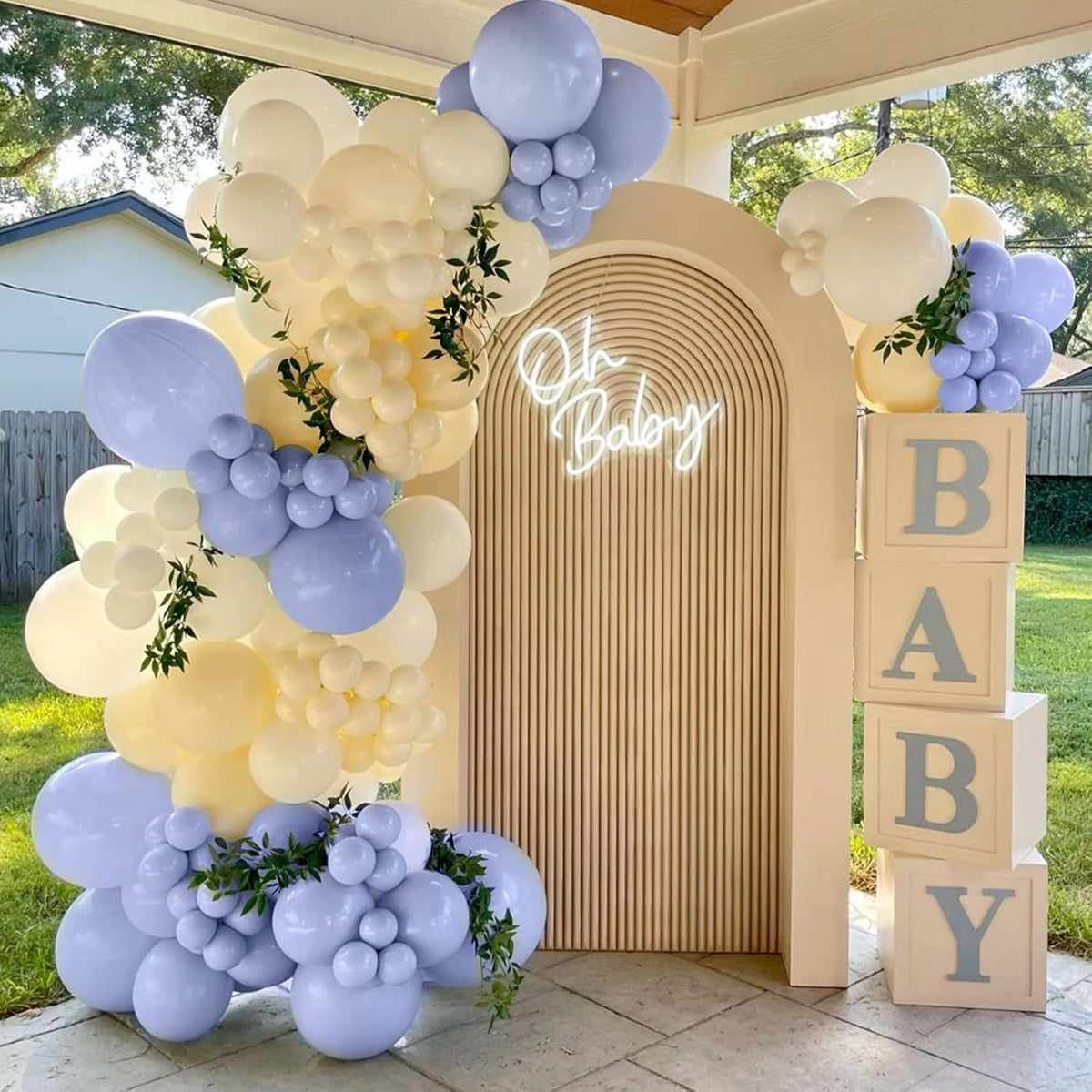 110pcs Dusty Blue Balloons 12 Inch Retro Blue Latex Balloon Garland Arch Kit for Birthday Baby