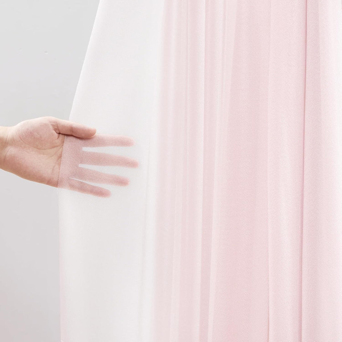 30" x 20Ft Wedding Arch Draping Fabric, 1 Panel Blush Sheer Curtain Drapes Extra Wide & Long