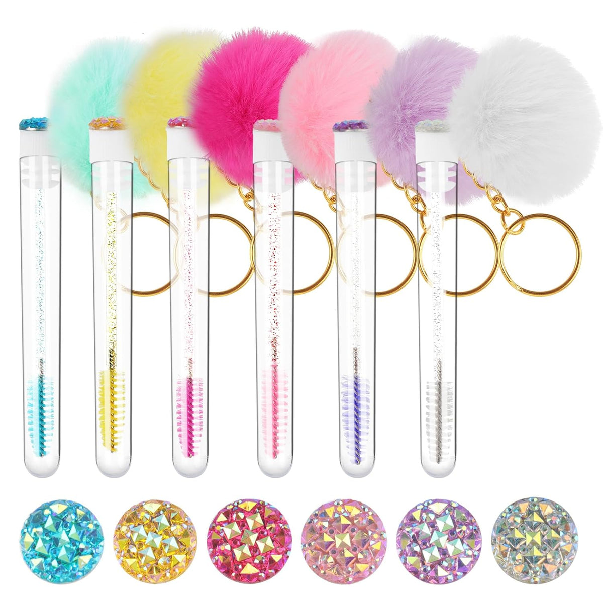 48 Pieces Disposable Mascara Wands Set,Include 24 pcs Disposable Crystal Lash Spoolies Brush and 24