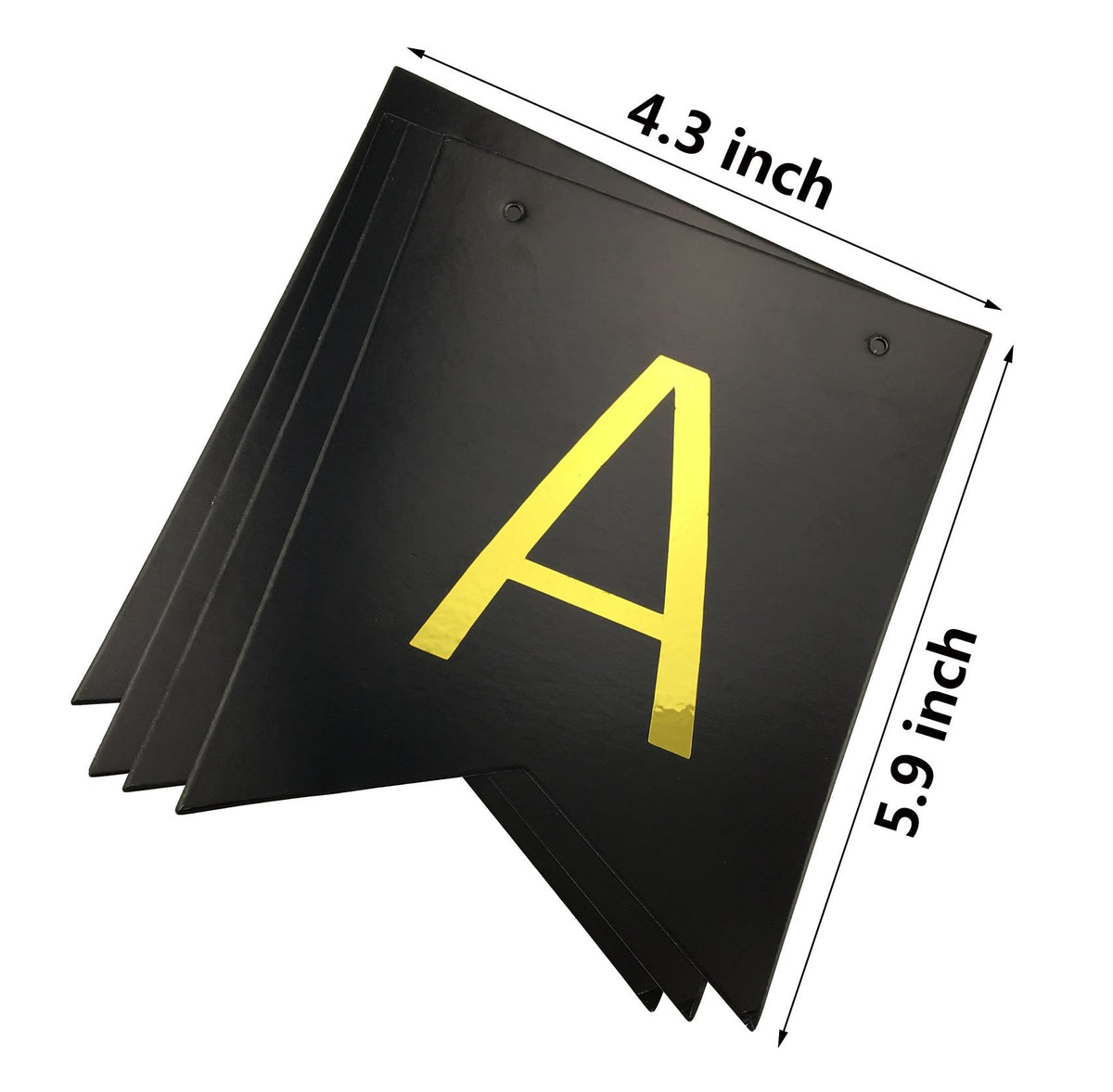 Fecedy Black Happy Birthday Bunting Banner with Shiny Gold Letters Pre-Strung No DIY for Birthday